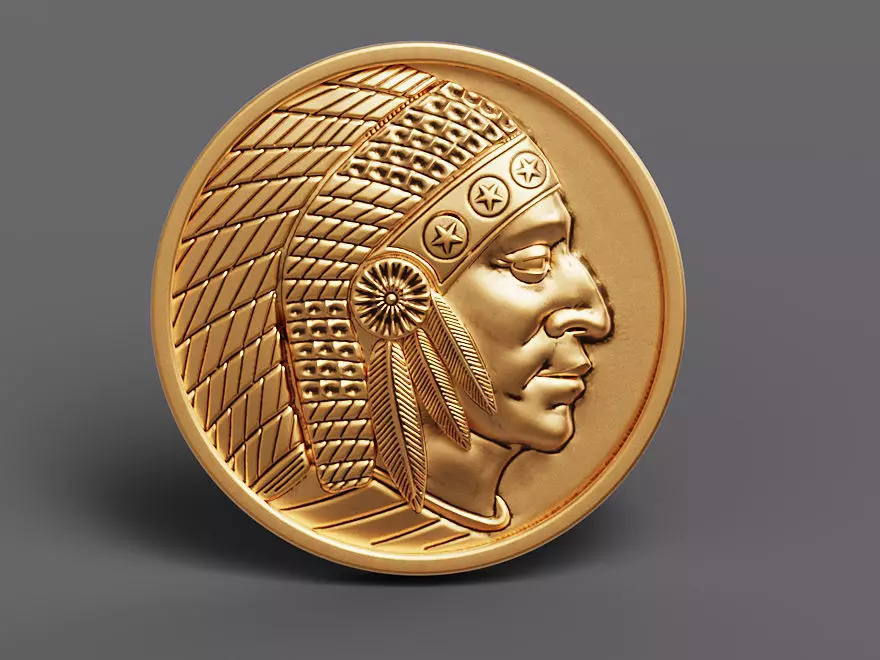 cnc indian coin gold printable 3D print model