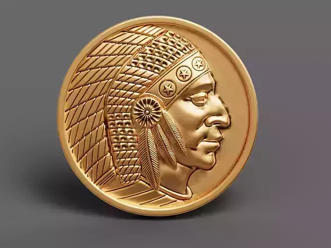 cnc indian coin  gold  printable