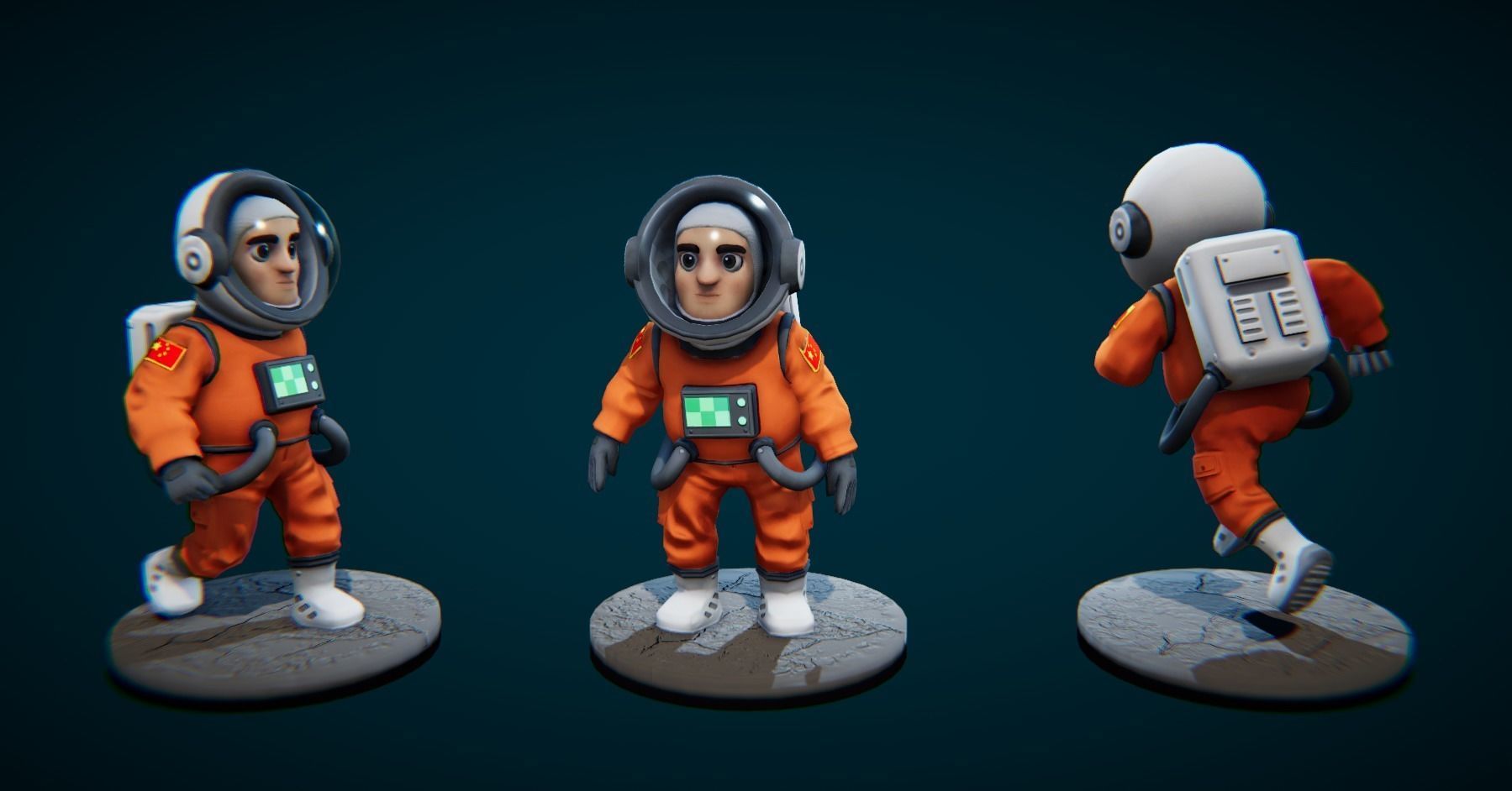 Low poly Spaceman Low-poly 3D model_8