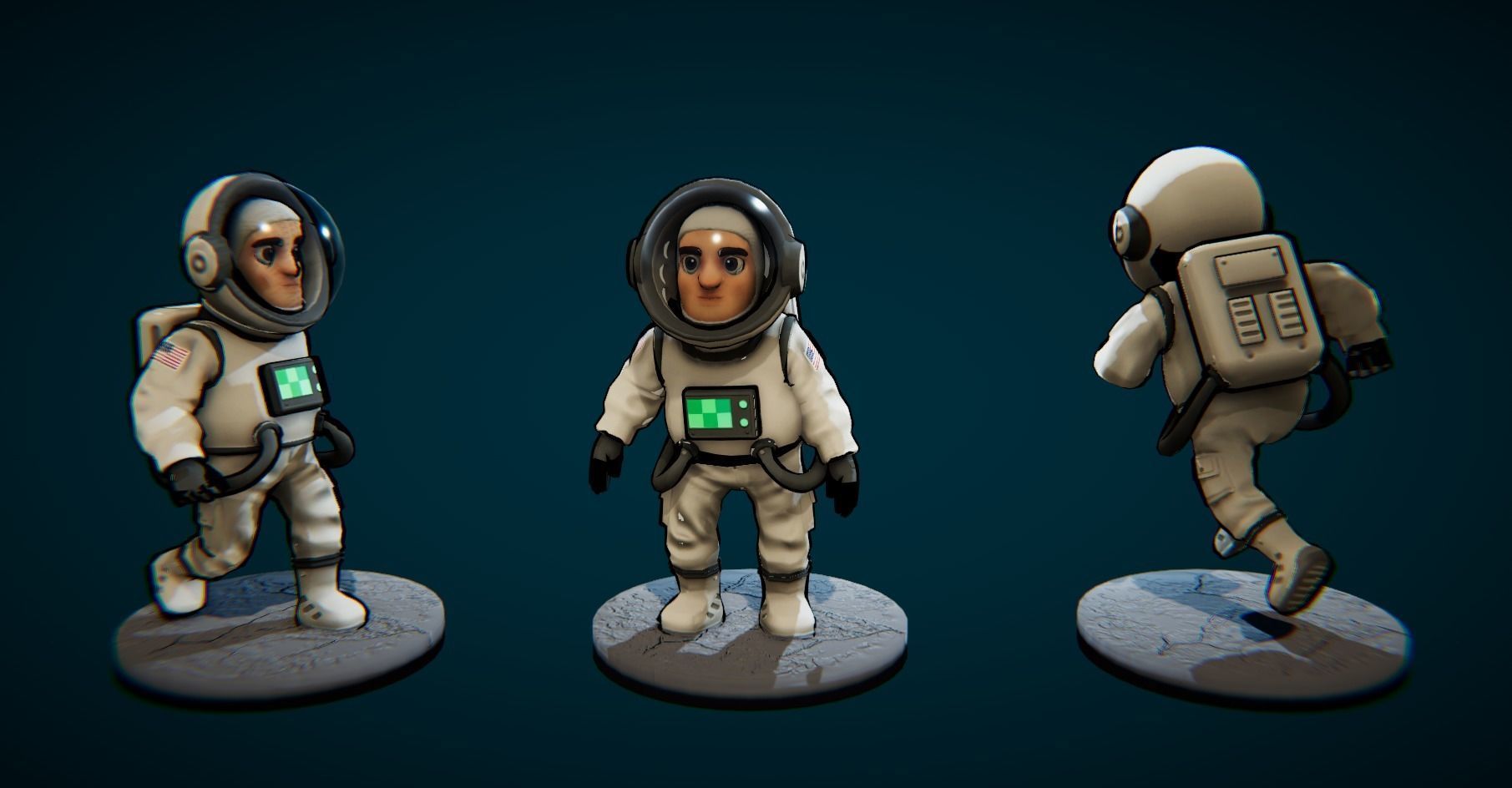 Low poly Spaceman Low-poly 3D model_11