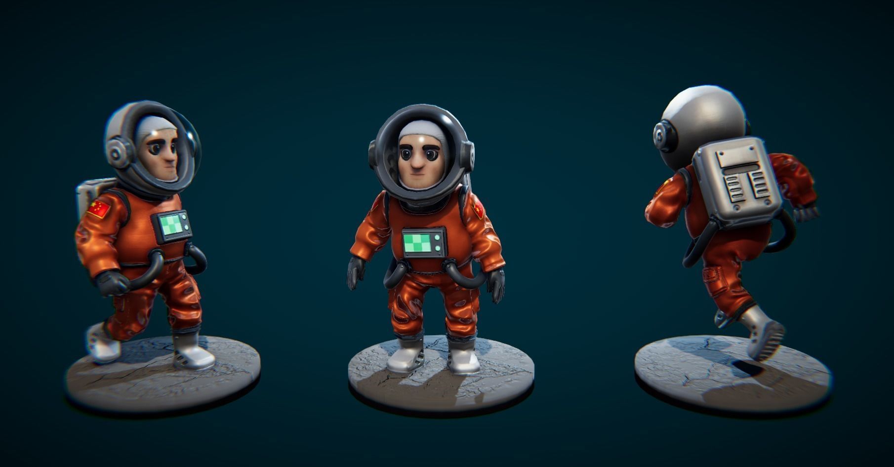 Low poly Spaceman Low-poly 3D model_4