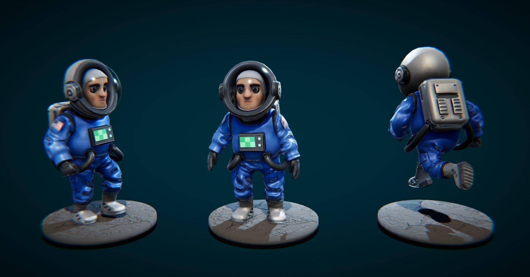 Low poly Spaceman Low-poly 3D model_3