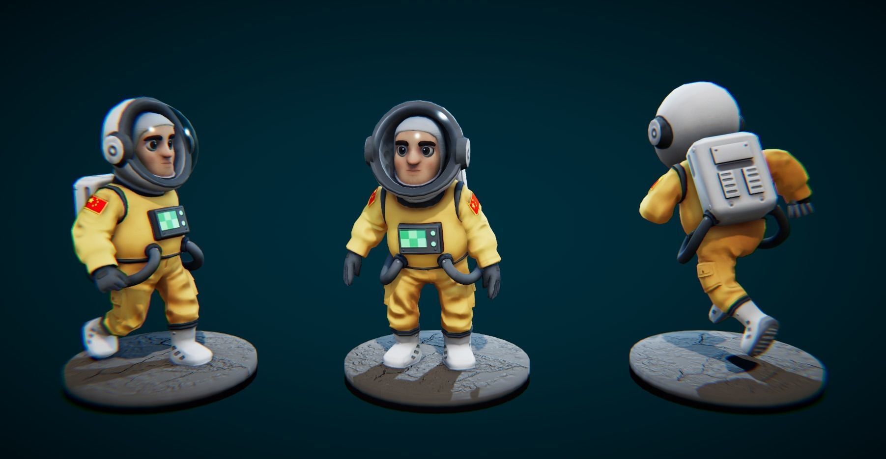 Low poly Spaceman Low-poly 3D model_9