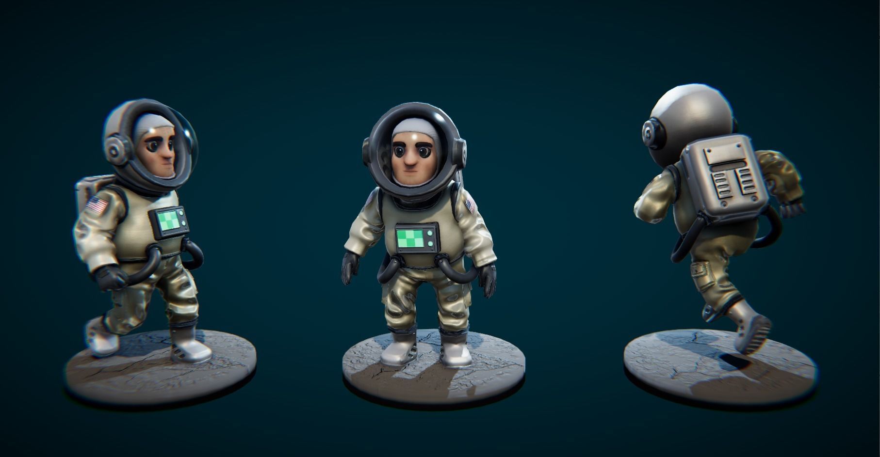 Low poly Spaceman Low-poly 3D model_5