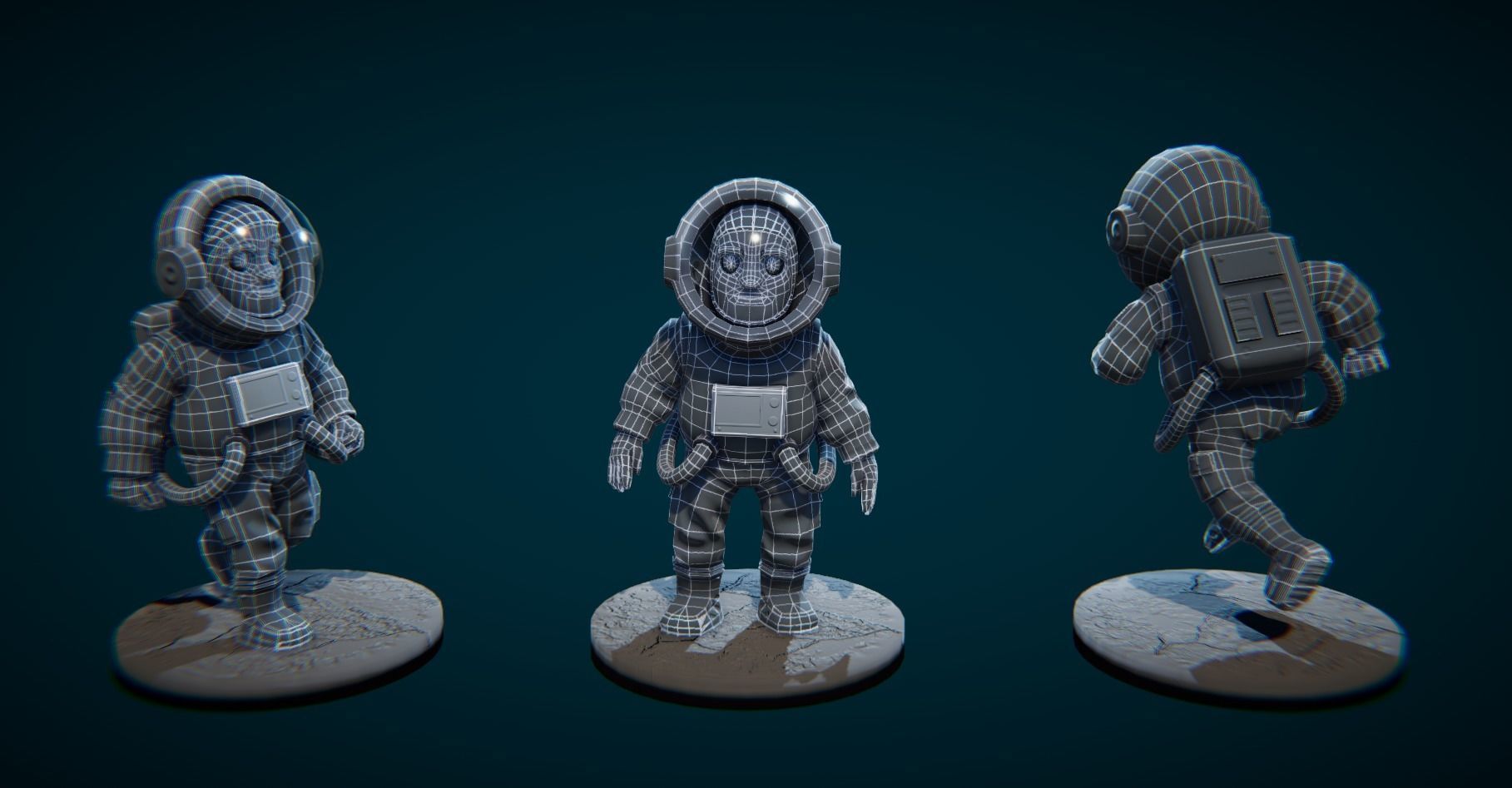 Low poly Spaceman Low-poly 3D model_2