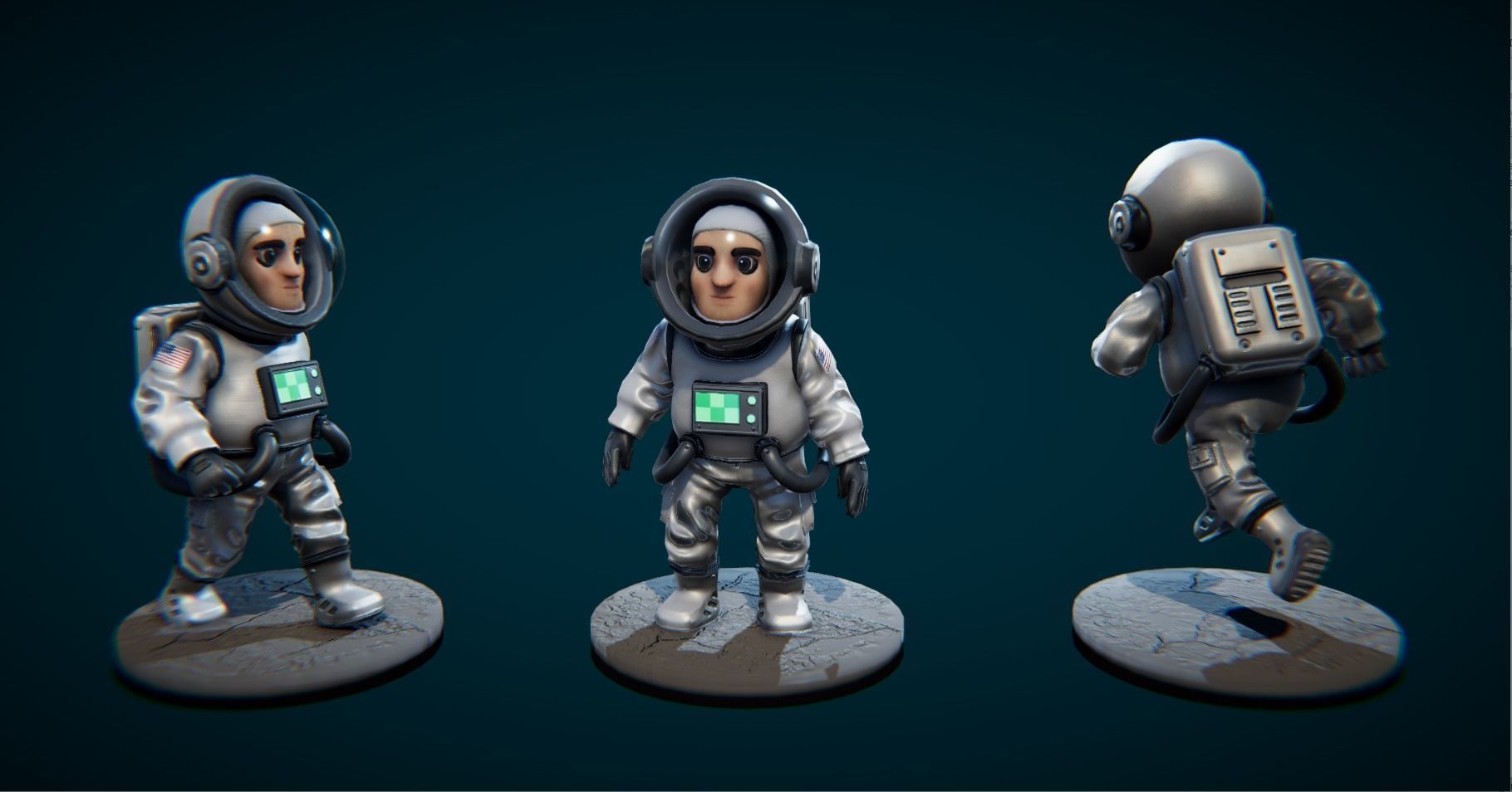 Low poly Spaceman Low-poly 3D model_7