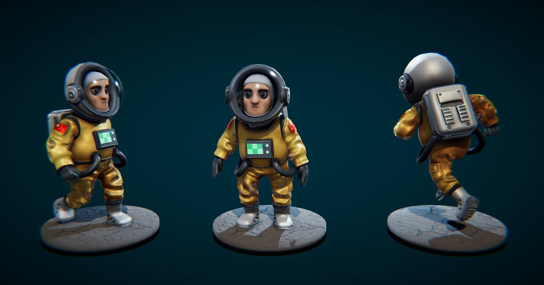 Low poly Spaceman Low-poly 3D model_6