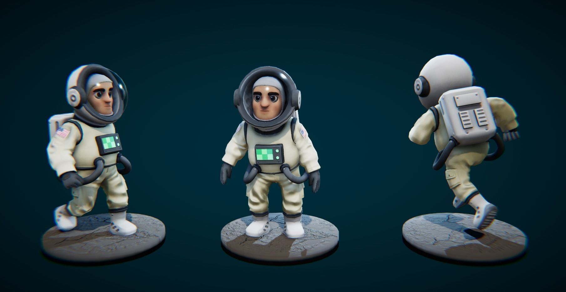 Low poly Spaceman Low-poly 3D model_10
