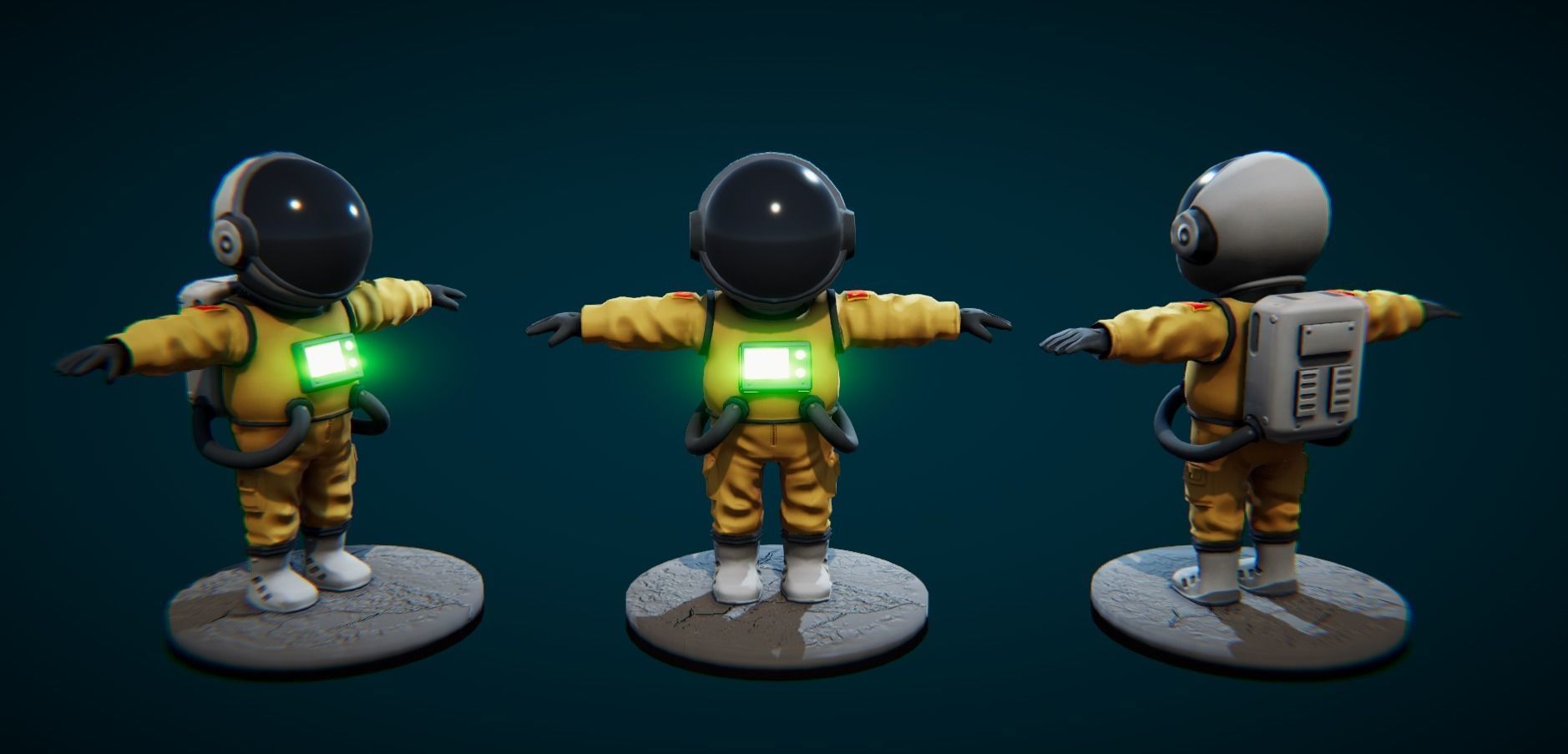 Low poly Spaceman Low-poly 3D model_12