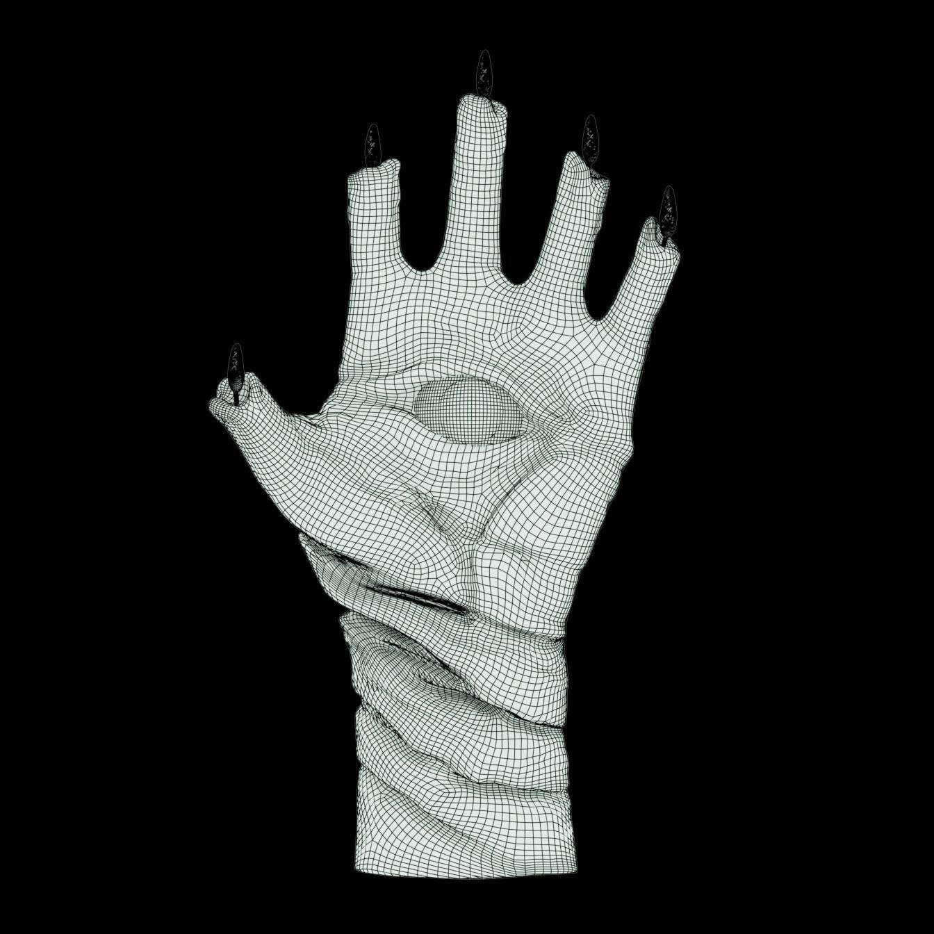 evil eye hand  Low-poly 3D model_1