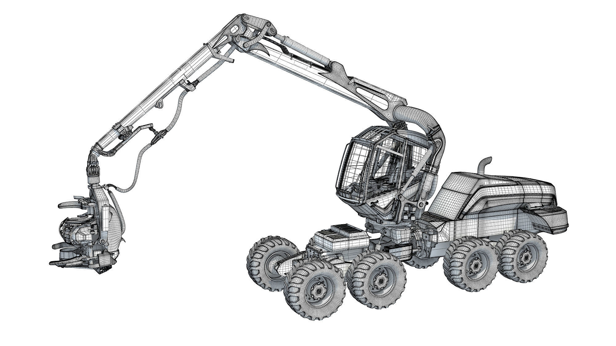 Forestry Harvester 3D model_16