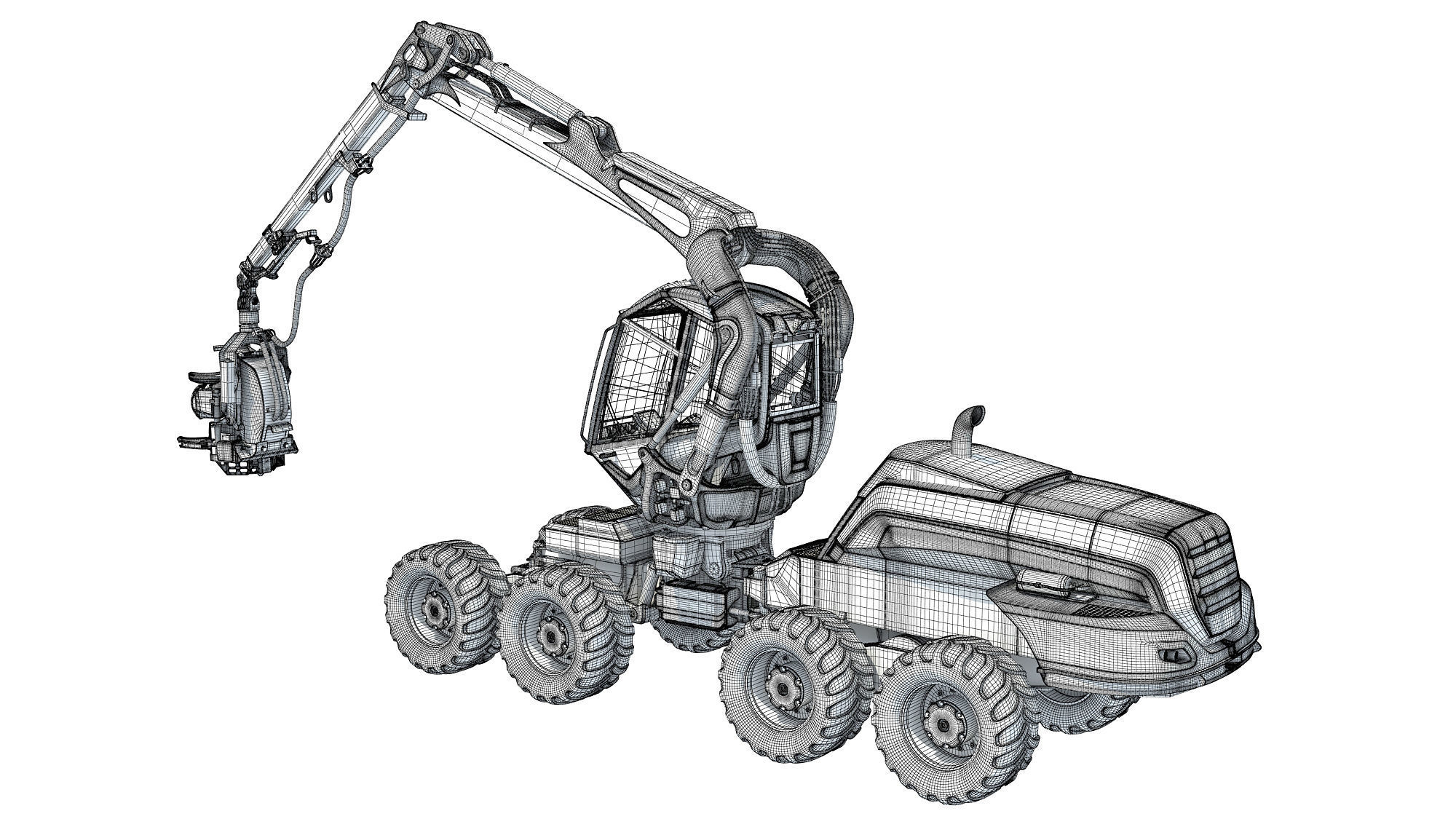 Forestry Harvester 3D model_17