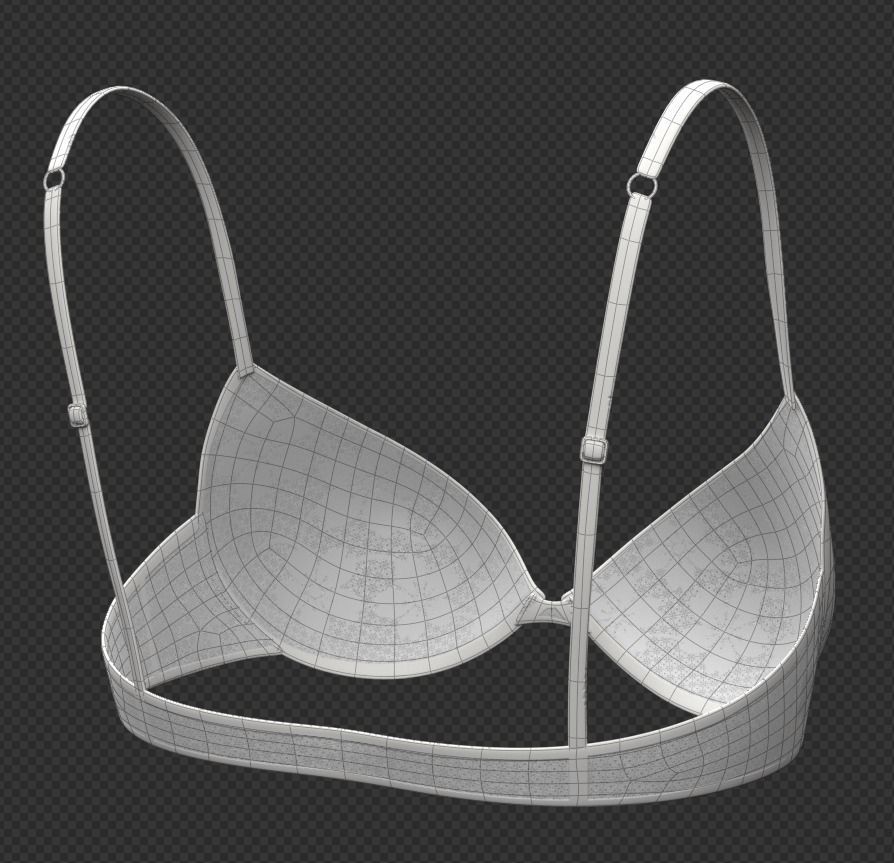 Push-up Bra Low-poly 3D model_5