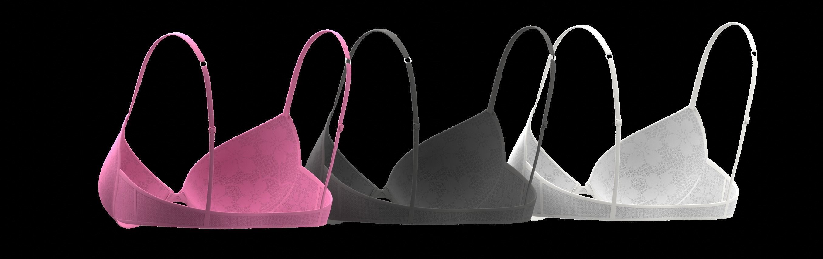 Push-up Bra Low-poly 3D model_1