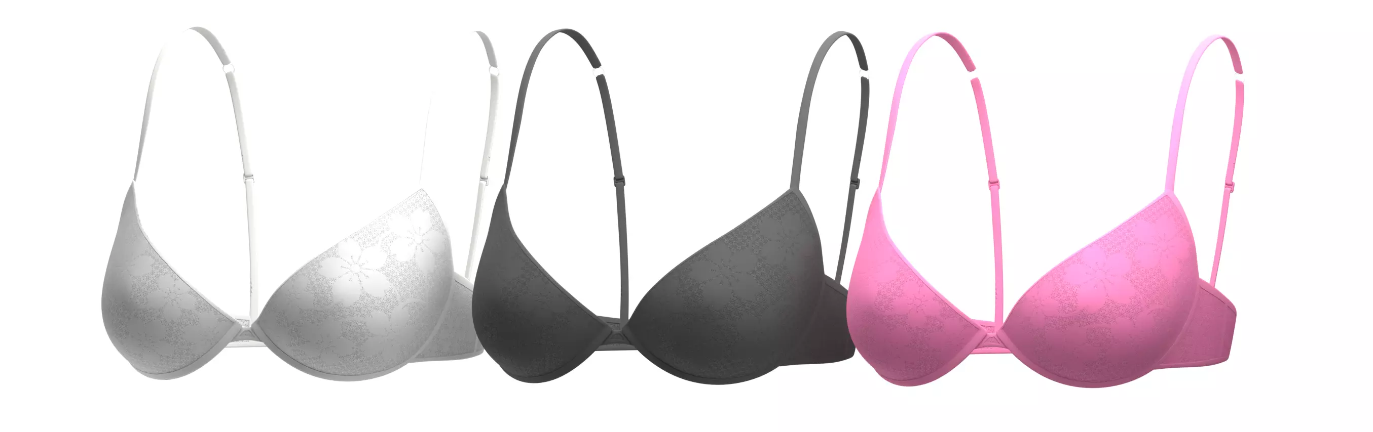 Push-up Bra Low-poly 3D model_0