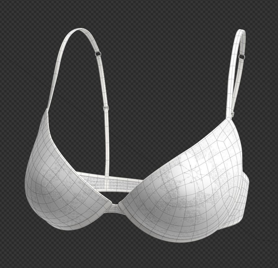 Push-up Bra Low-poly 3D model_4