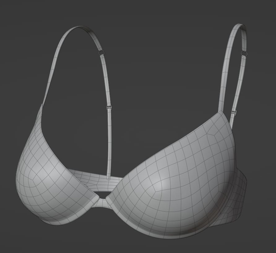 Push-up Bra Low-poly 3D model_2