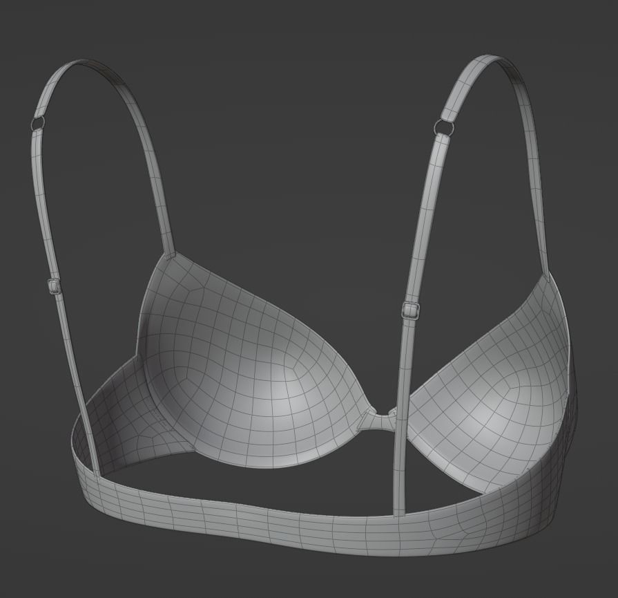 Push-up Bra Low-poly 3D model_3