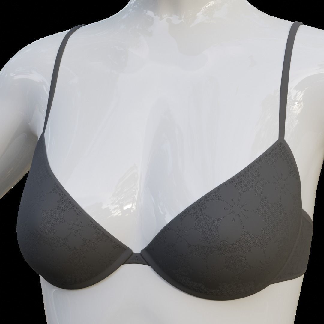 Push-up Bra Low-poly 3D model_6