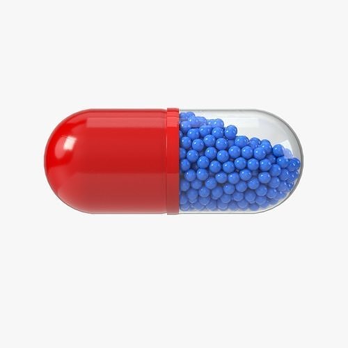 Capsule pill with 4K PBR tex and color variations 3D model