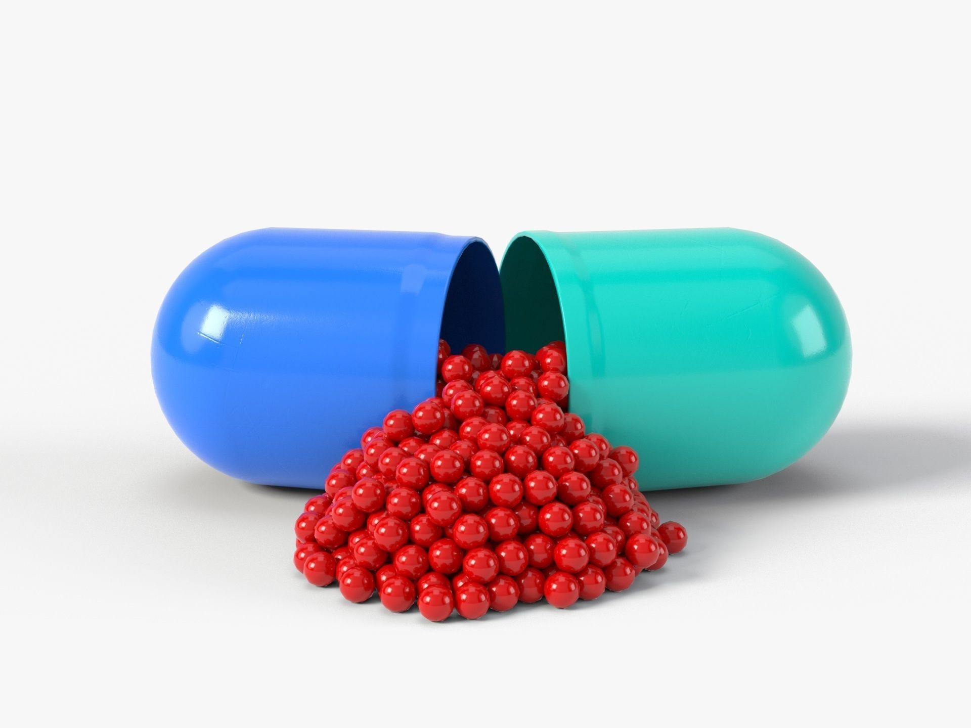 Capsule pill with 4K PBR tex and color variations 3D model_9