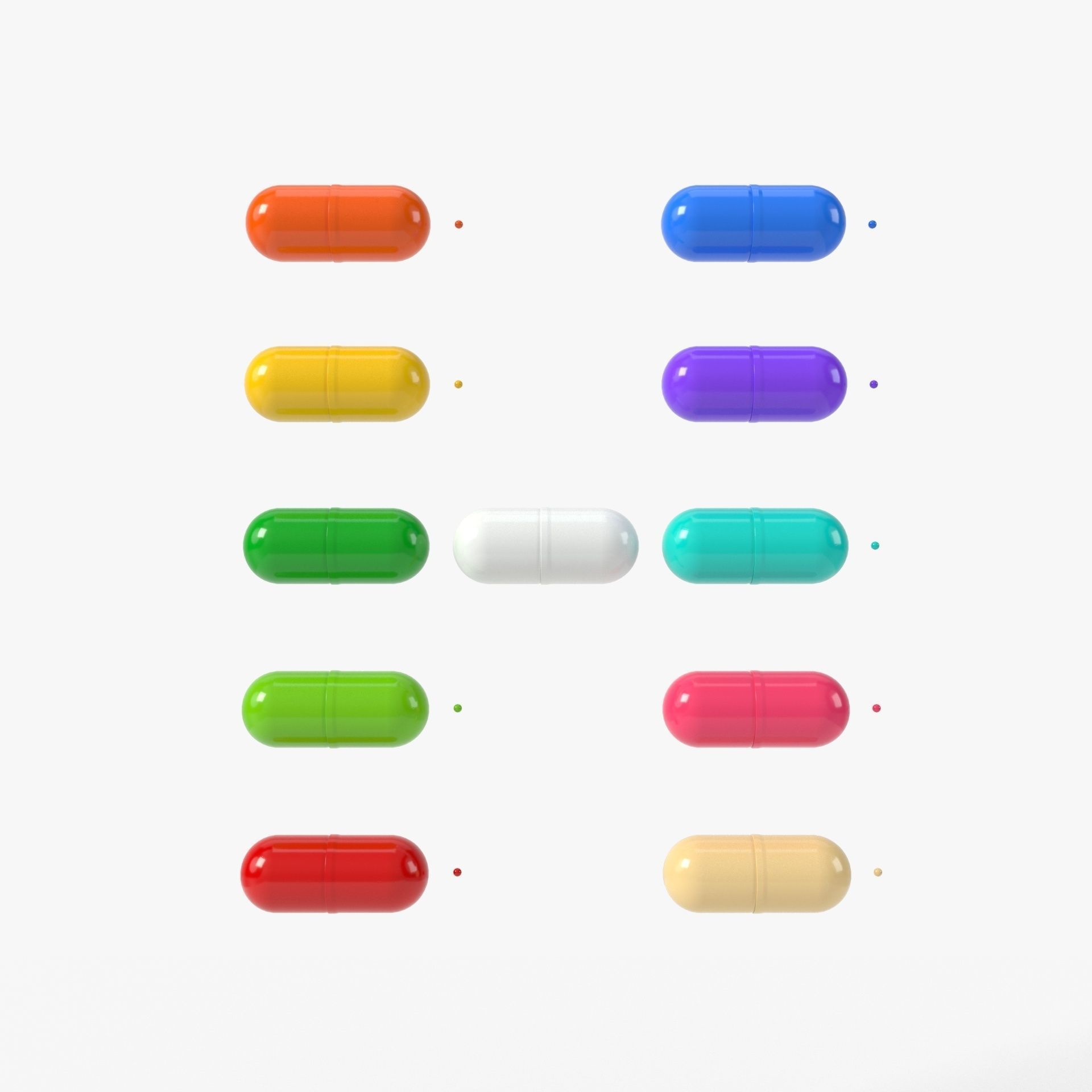 Capsule pill with 4K PBR tex and color variations 3D model_8