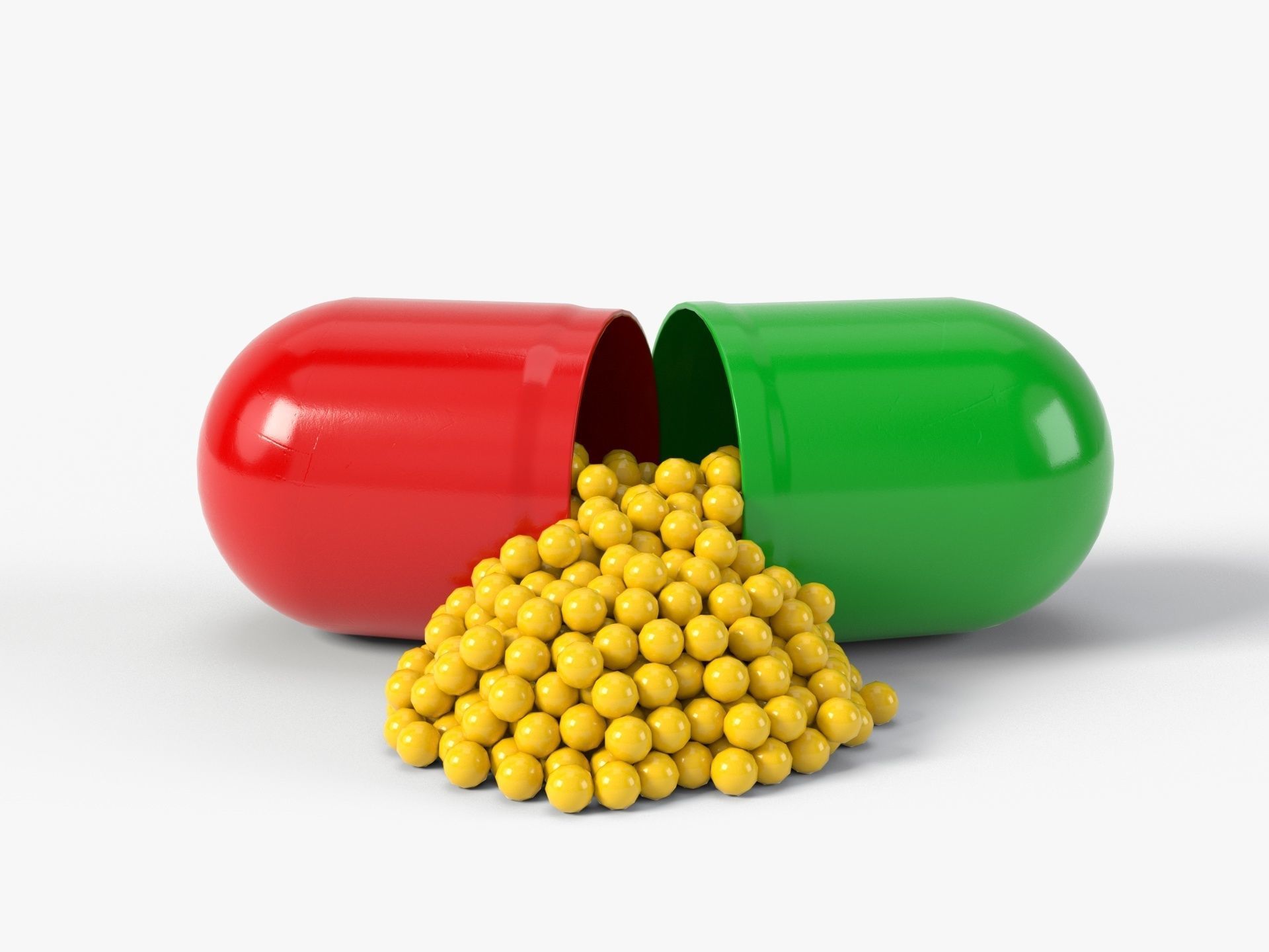 Capsule pill with 4K PBR tex and color variations 3D model_1