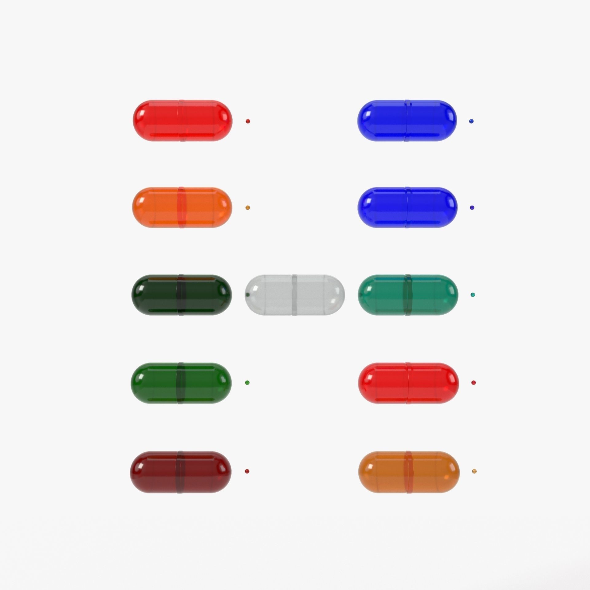 Capsule pill with 4K PBR tex and color variations 3D model_7