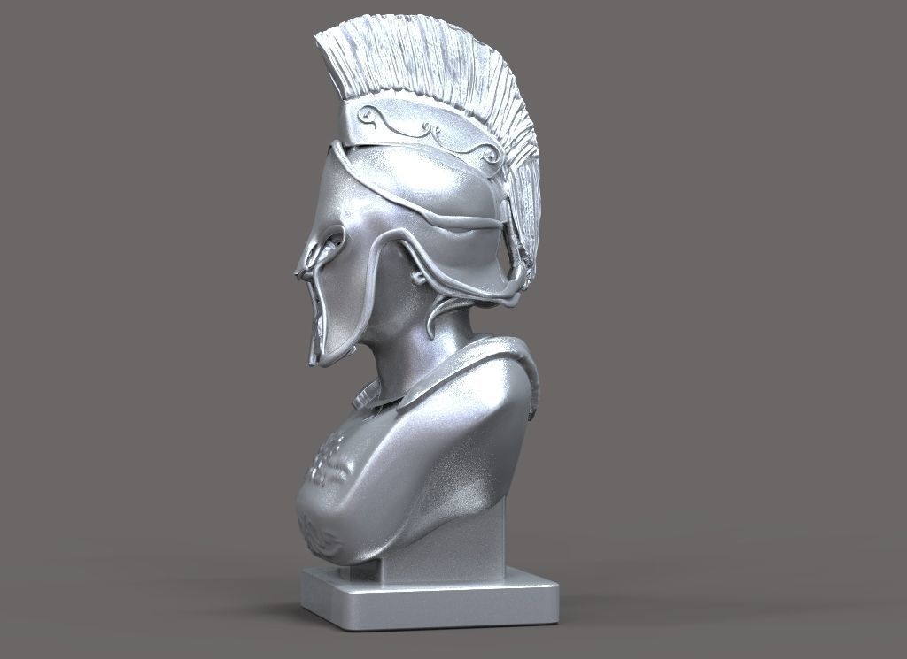 Leonidas Bust 3D print model_2