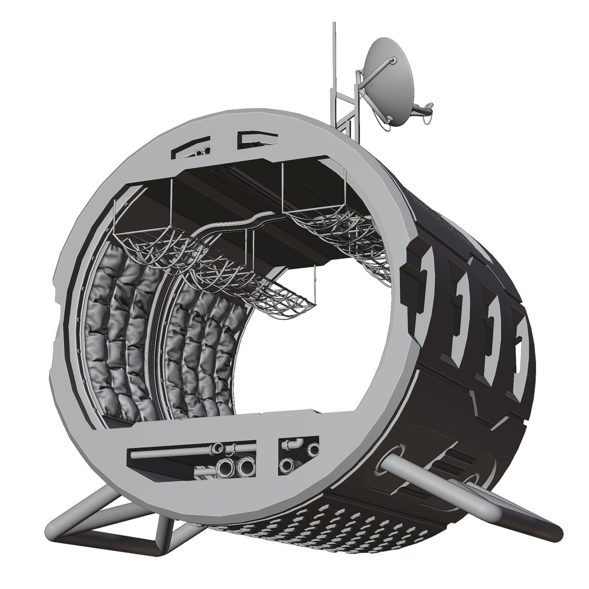 Space living pod  Free 3D model_2