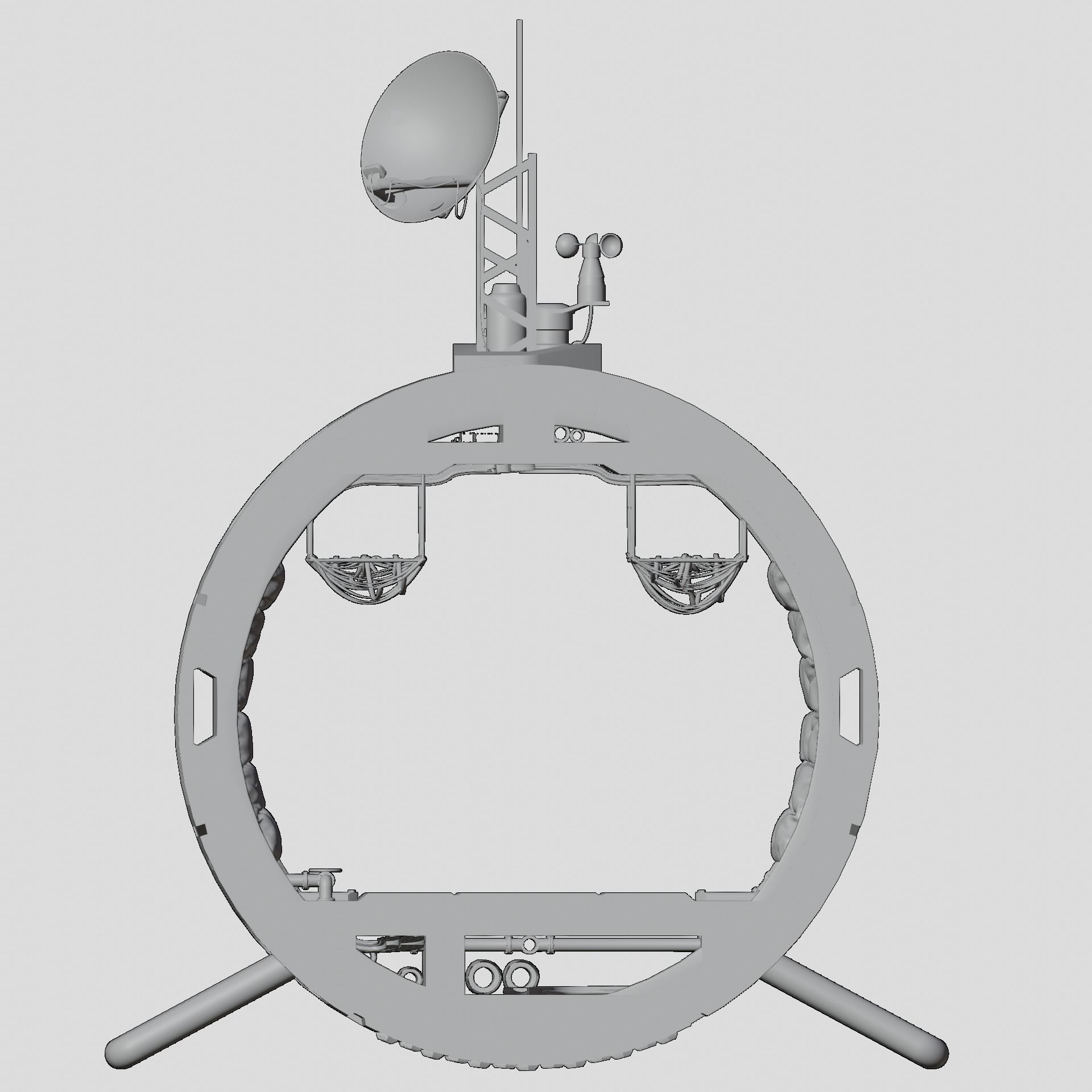 Space living pod  Free 3D model_4