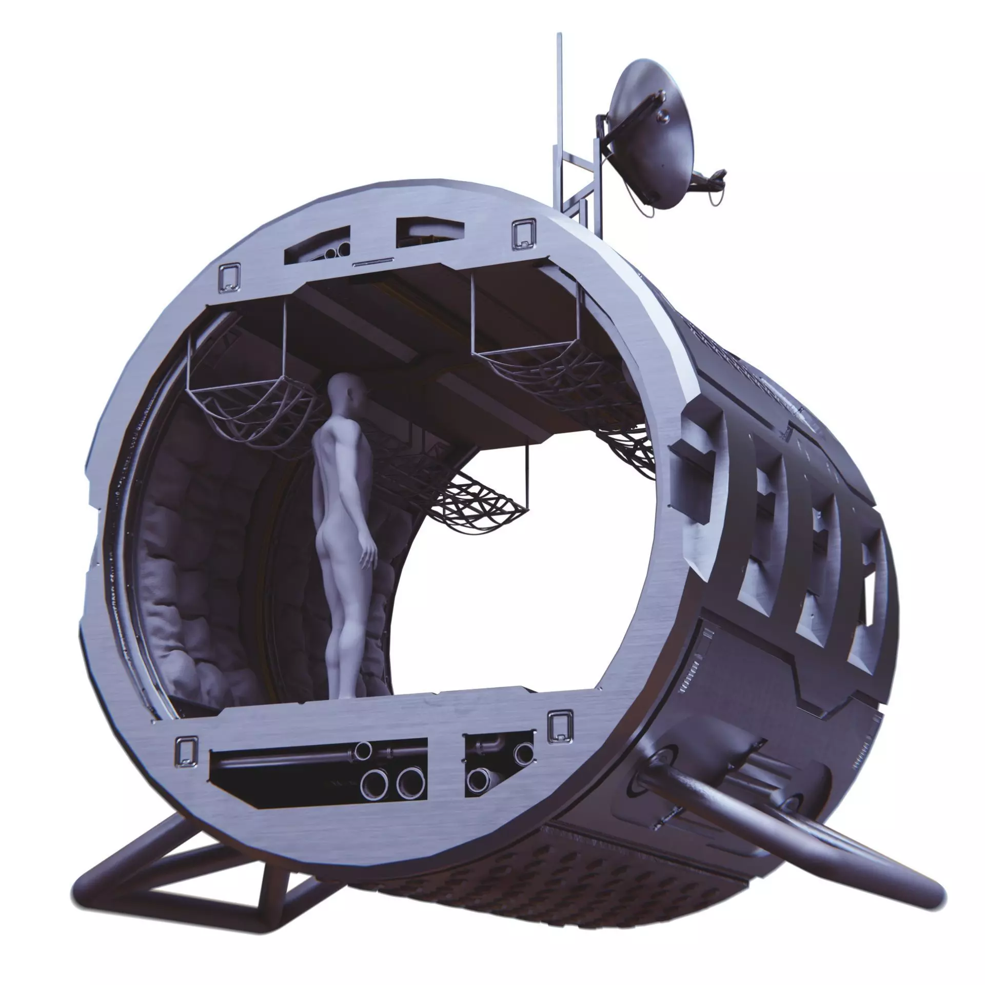 Space living pod  Free 3D model_0