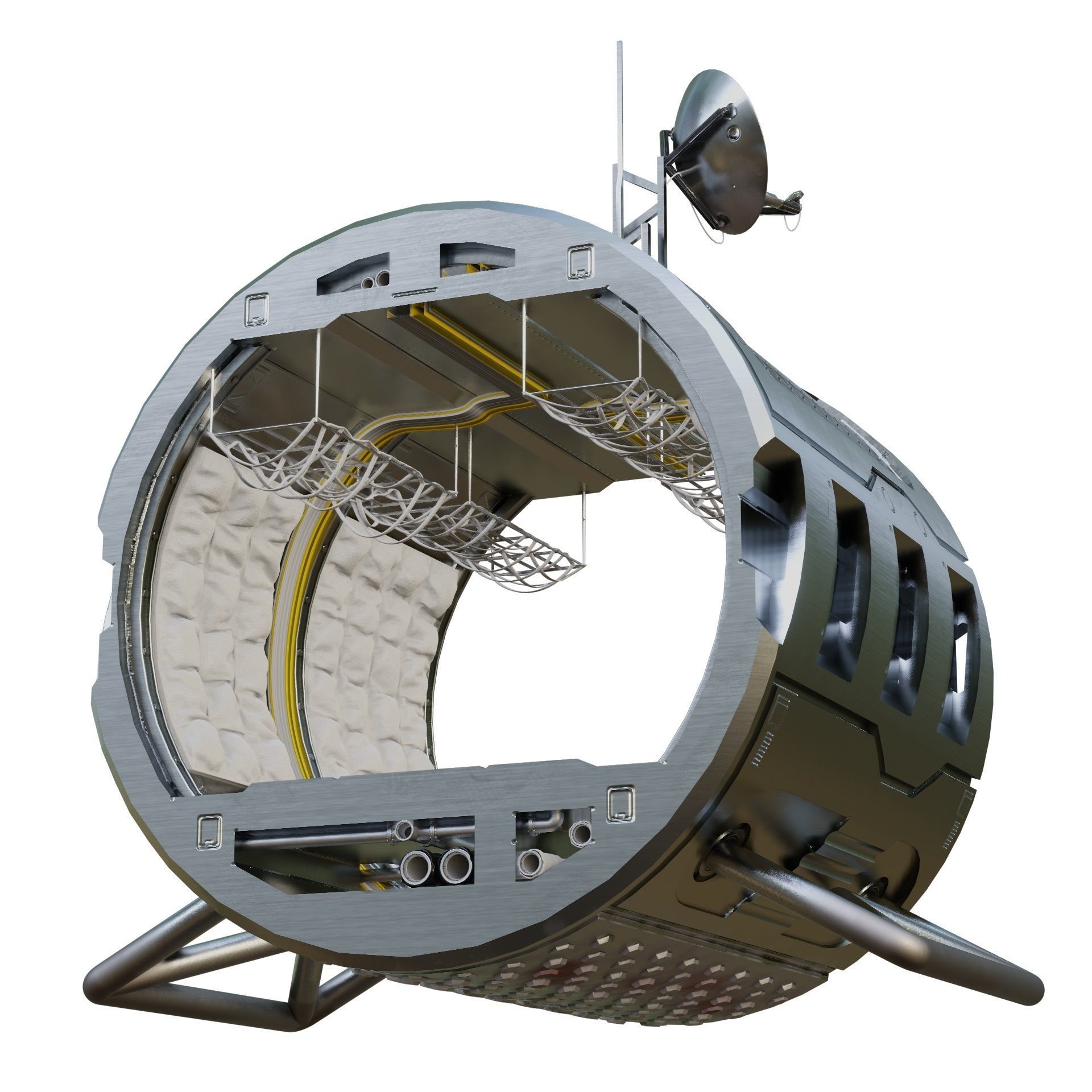 Space living pod  Free 3D model_1
