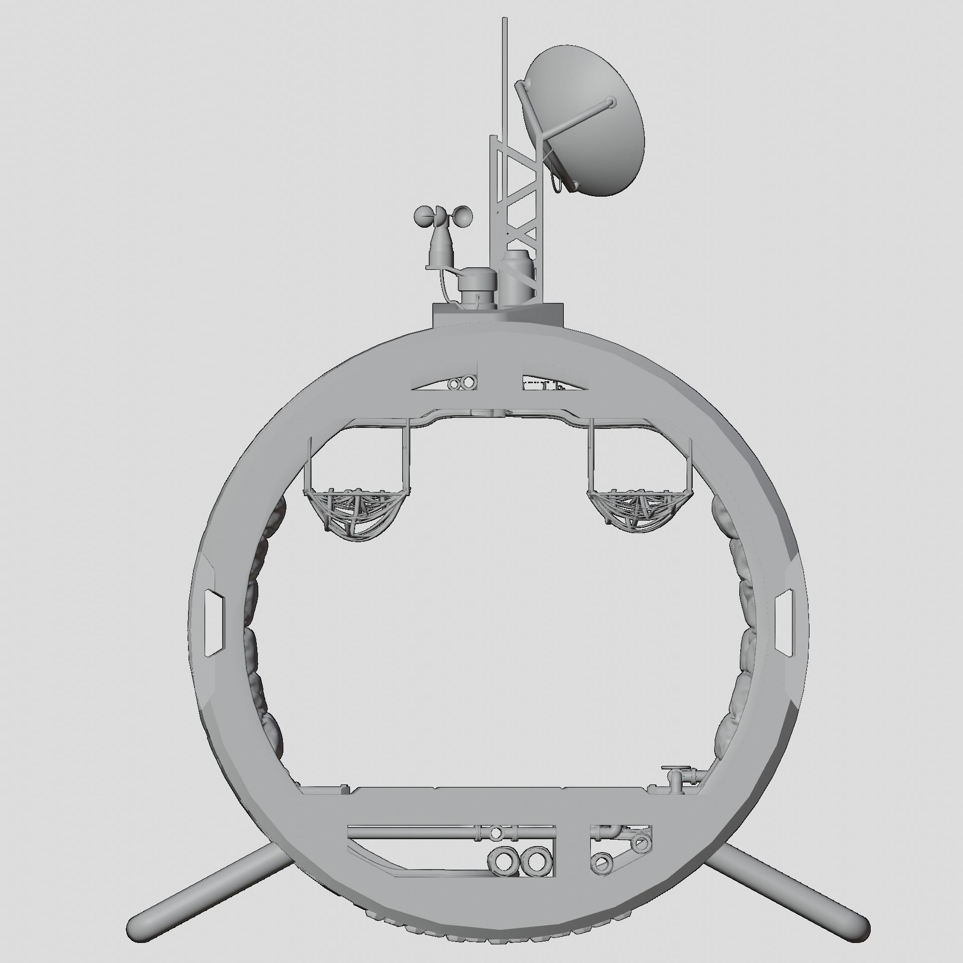 Space living pod  Free 3D model_7