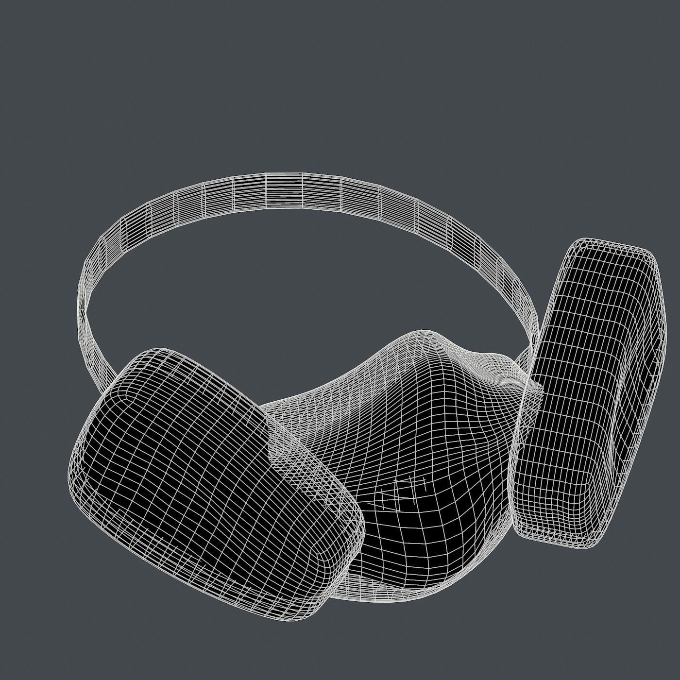 Gas mask helmet 3d model scifi  Low-poly 3D model_7