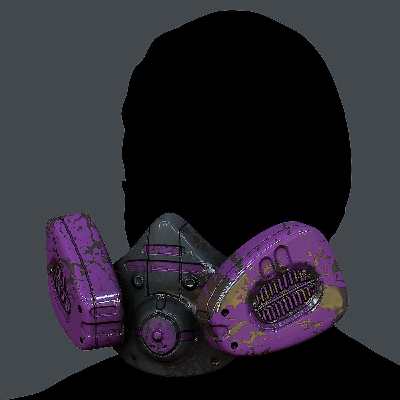 Gas mask helmet 3d model scifi  Low-poly 3D model_2