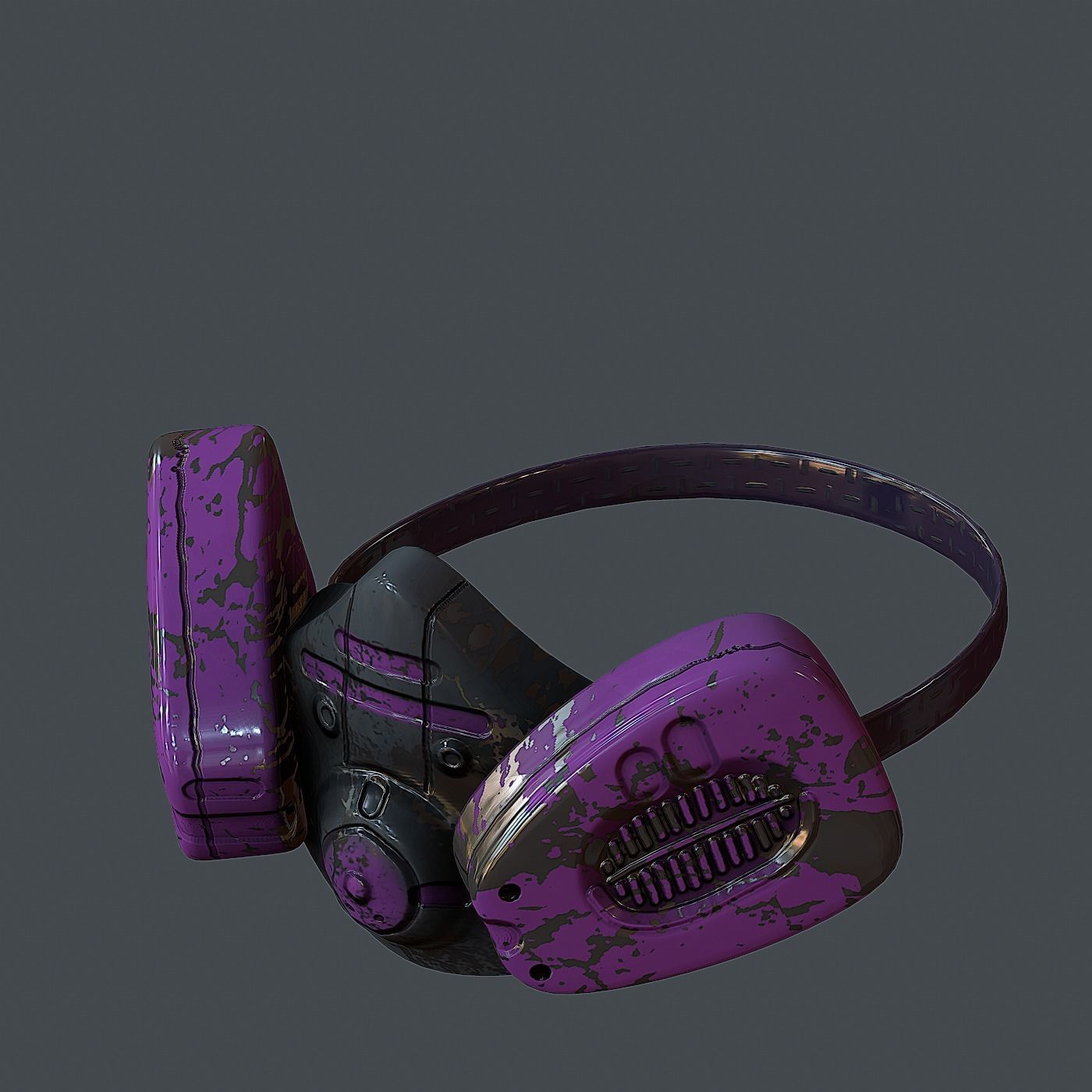 Gas mask helmet 3d model scifi  Low-poly 3D model_5