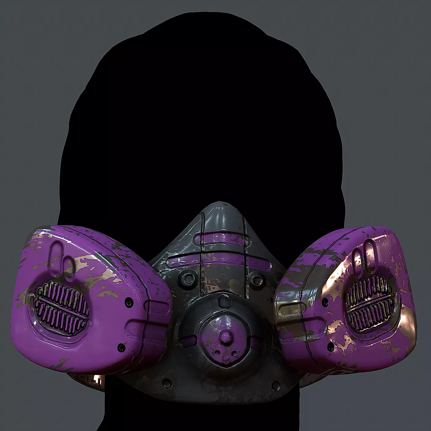 Gas mask helmet 3d model scifi  Low-poly 3D model_0