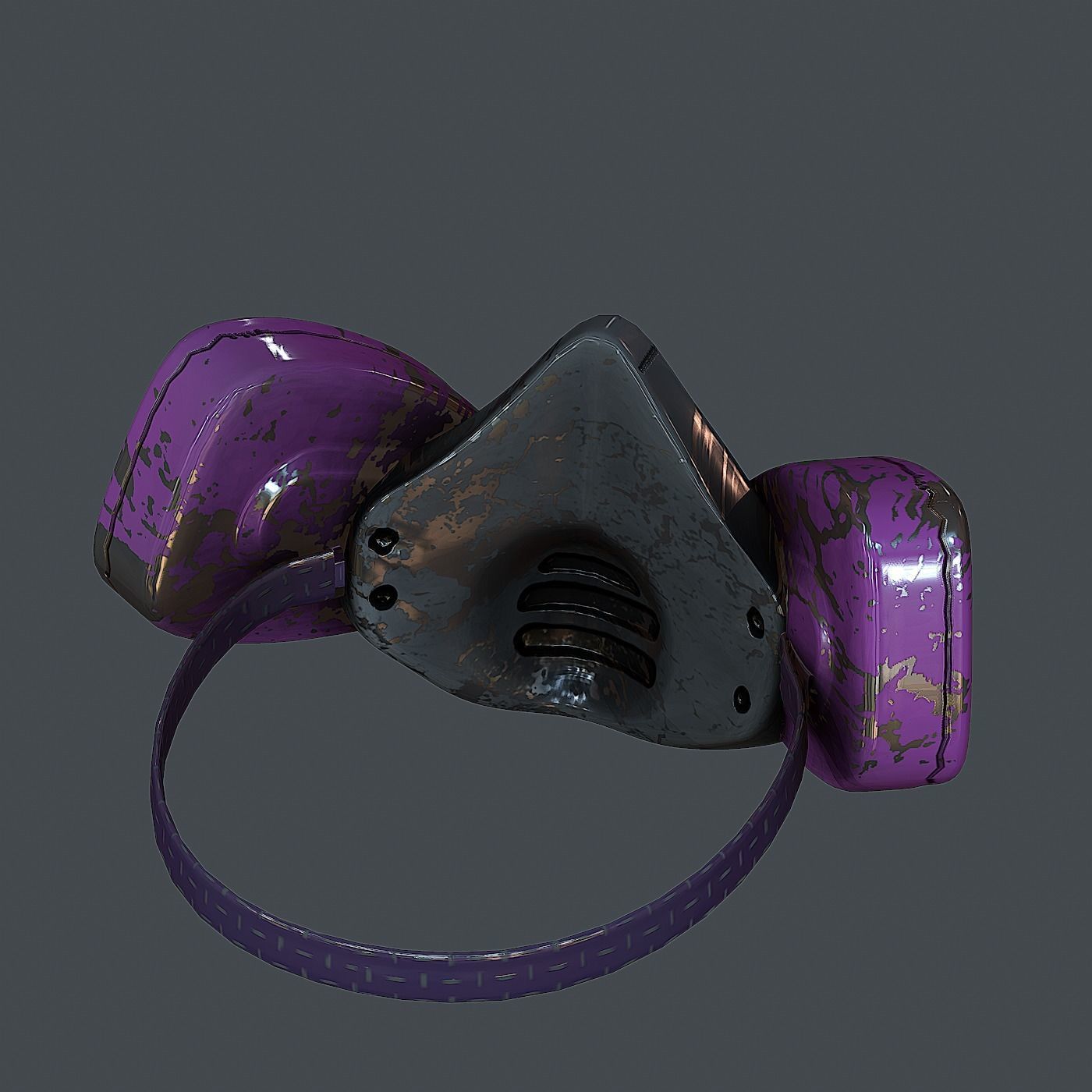 Gas mask helmet 3d model scifi  Low-poly 3D model_4