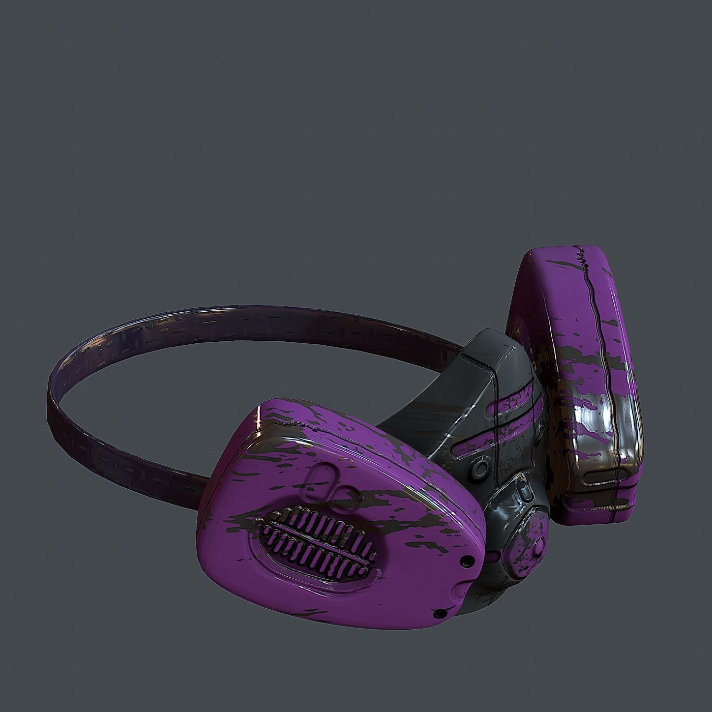 Gas mask helmet 3d model scifi  Low-poly 3D model_3