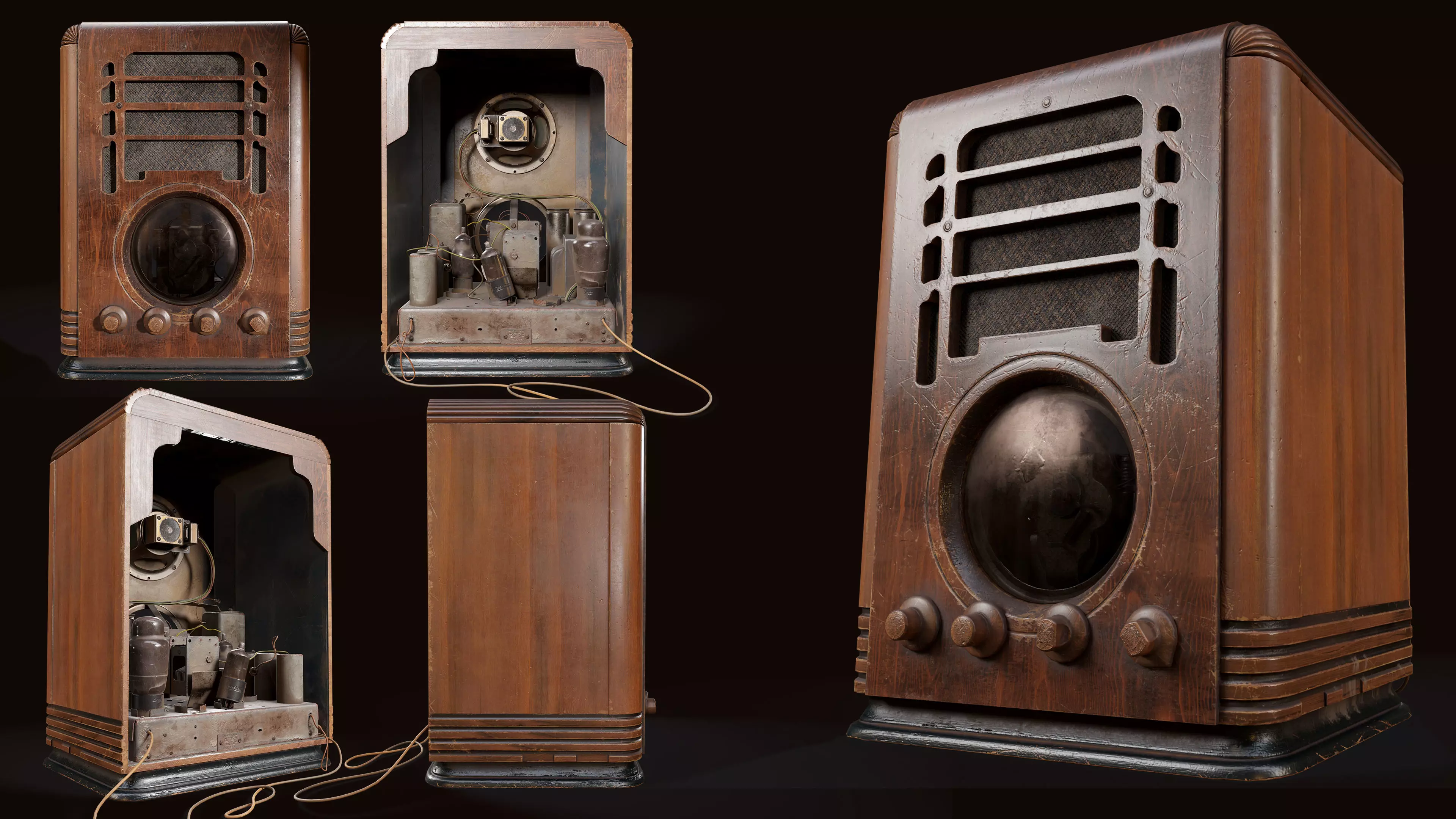 Radio Zenith 1938 Low-poly 3D model_0