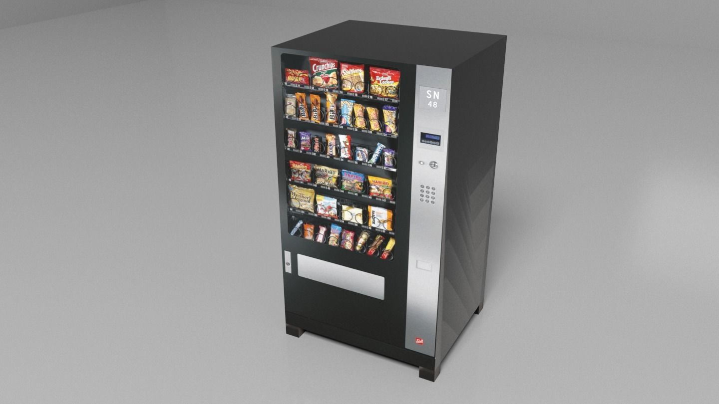 Snacks Vending Machines Set Low-poly 3D model_9
