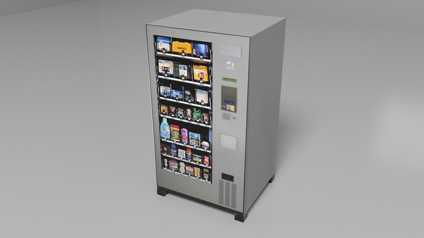 Snacks Vending Machines Set Low-poly 3D model_10