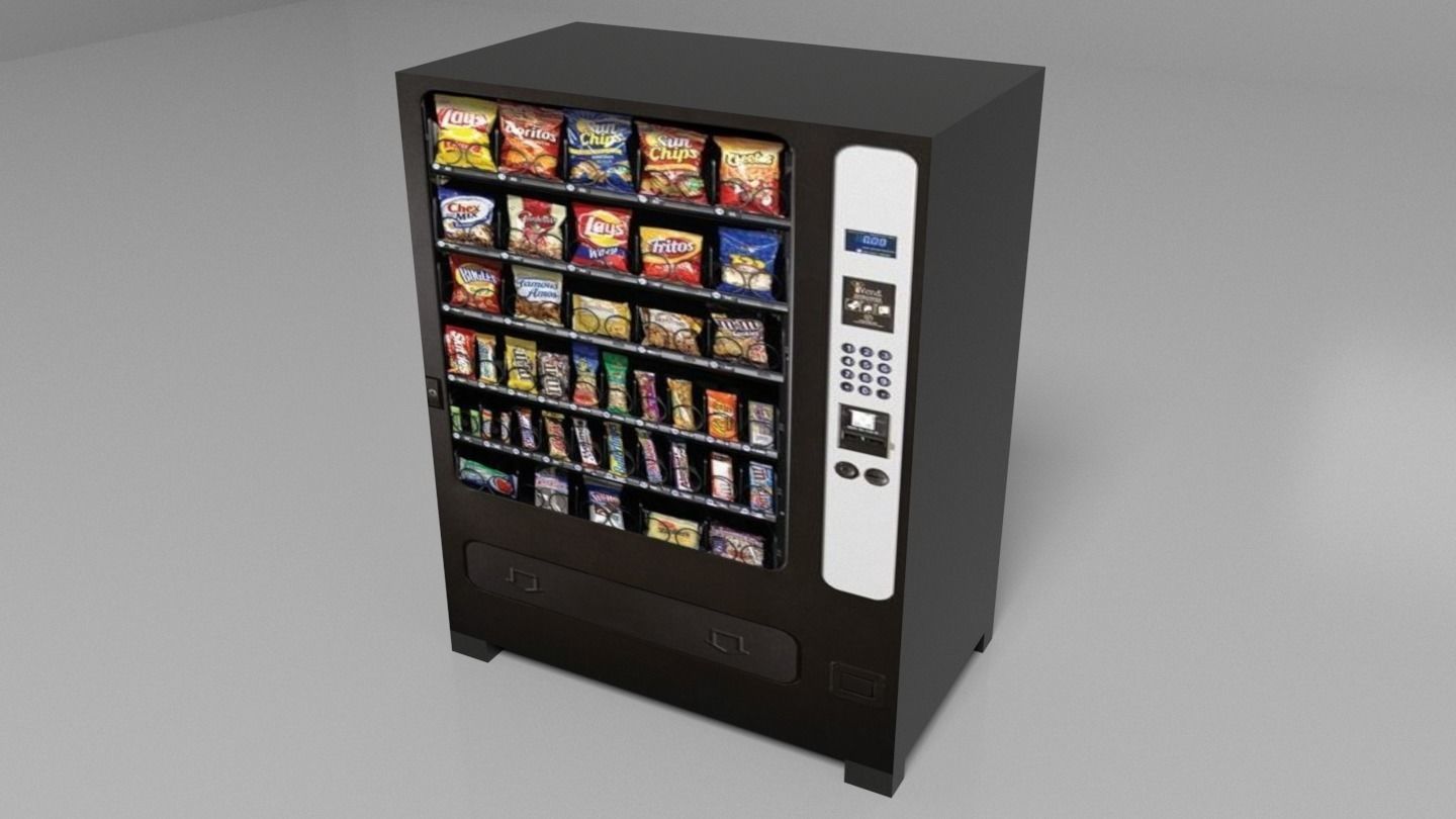 Snacks Vending Machines Set Low-poly 3D model_3