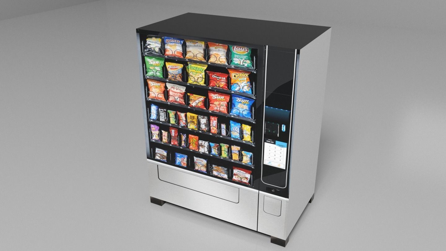 Snacks Vending Machines Set Low-poly 3D model_5