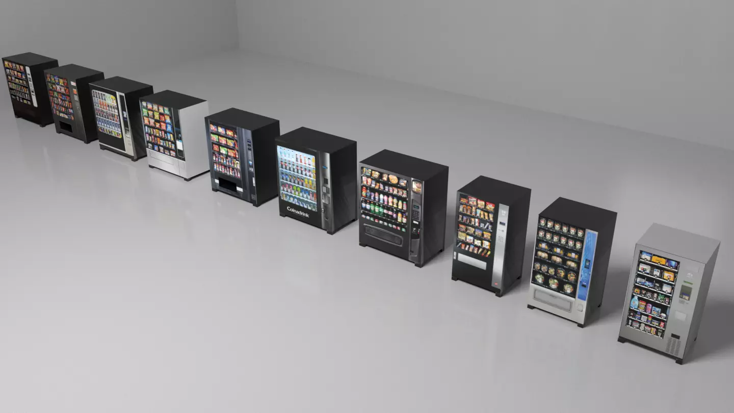 Snacks Vending Machines Set Low-poly 3D model_0