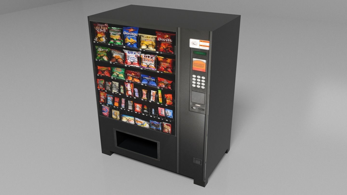 Snacks Vending Machines Set Low-poly 3D model_2