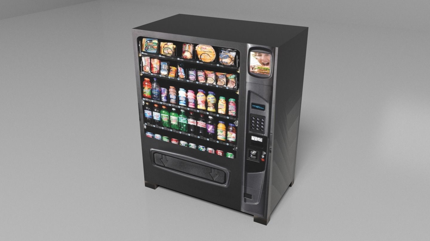 Snacks Vending Machines Set Low-poly 3D model_8