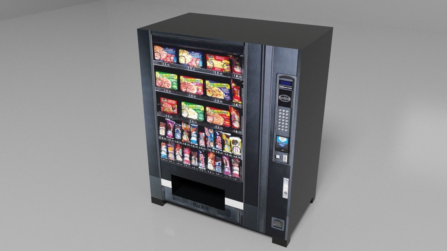 Snacks Vending Machines Set Low-poly 3D model_6