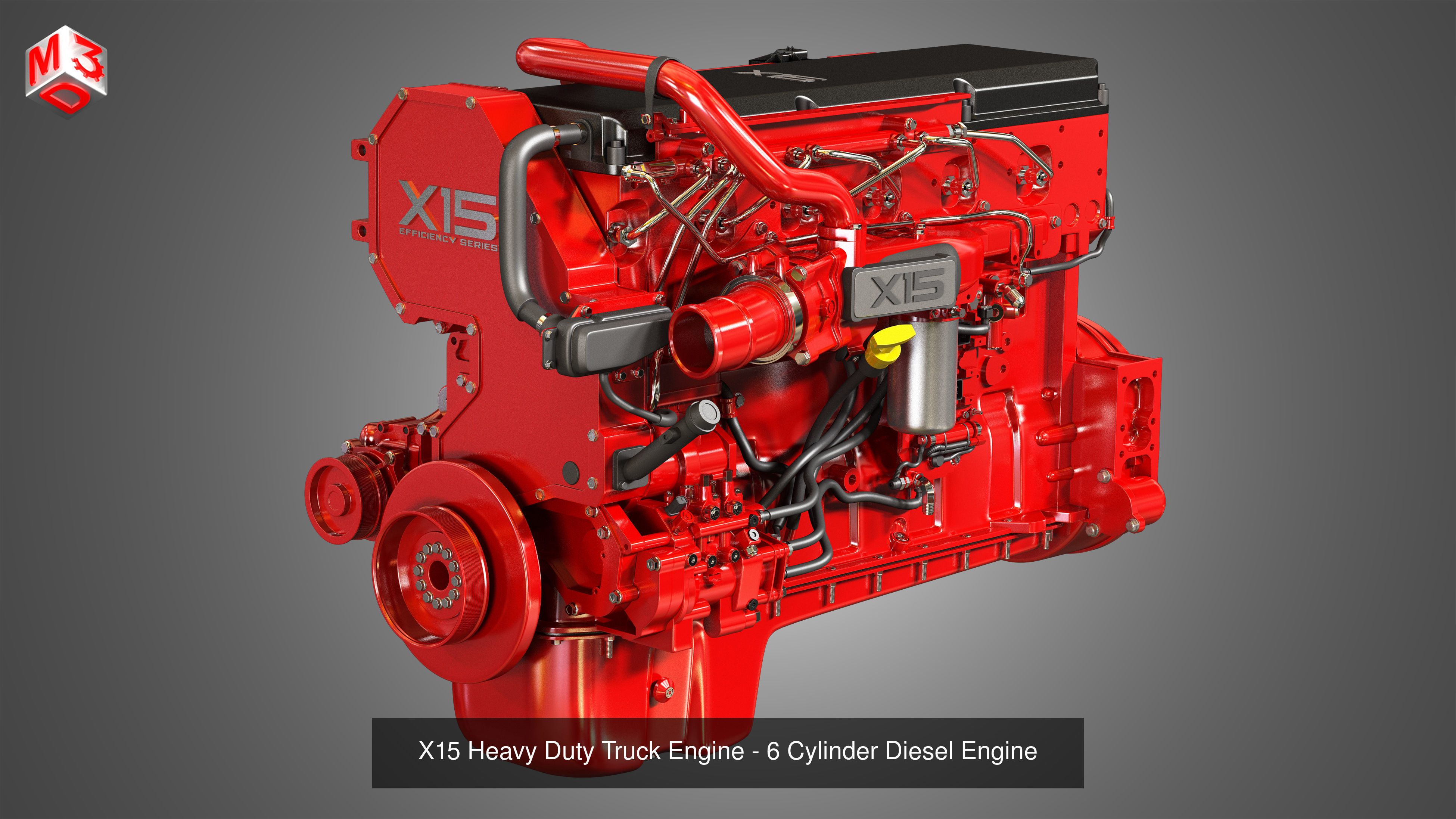 Cummins - 6 Cylinders Diesel Engines 3 in 1 3D Model Collection_4